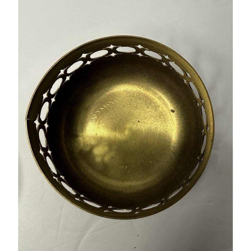 Brass Votive‎ Accent Candle Dish W/ Tea Light Holder Small Celestial Stars Ovals - Picture 4 of 9